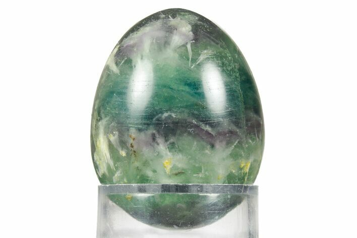 Polished Purple and Green Fluorite Egg - Fluorescent! #362771